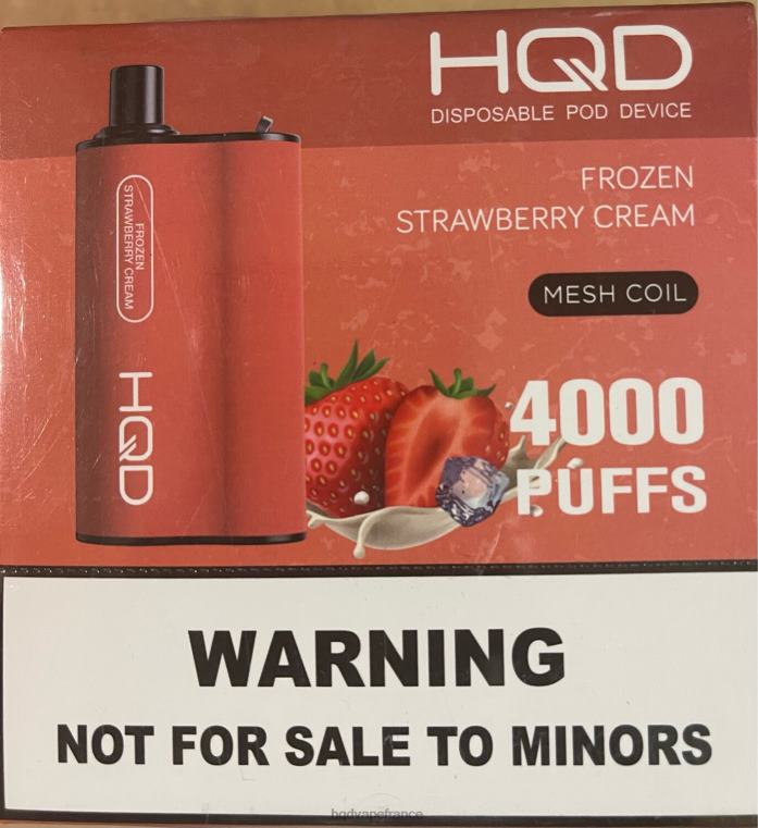 HQD Flavors Vape - HQD BOX 4000 bouffées crème glacée aux fraises D268480