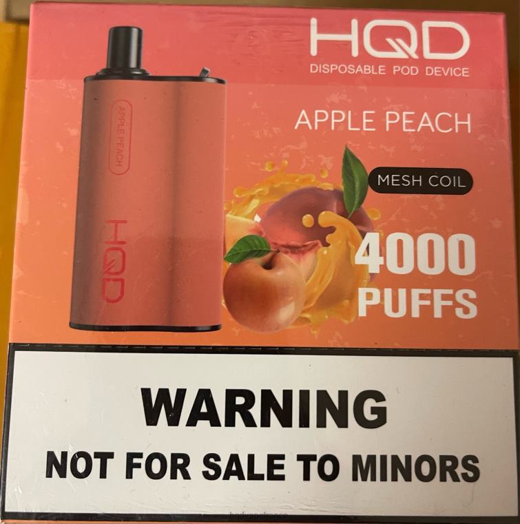 HQD Vape Online Shop - HQD BOX 4000 bouffées pêche aux pommes D268474
