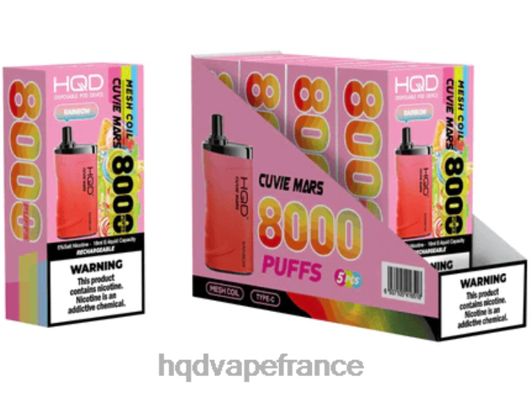 HQD Flavors Vape - HQD CUVIE MARS jetable arc-en-ciel D2684240