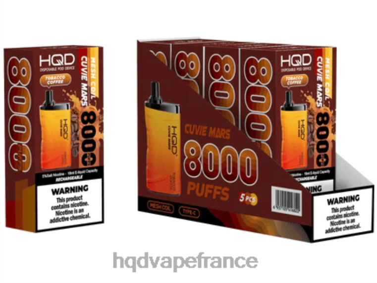 HQD Vape Online Shop - HQD CUVIE MARS jetable café au tabac D2684264