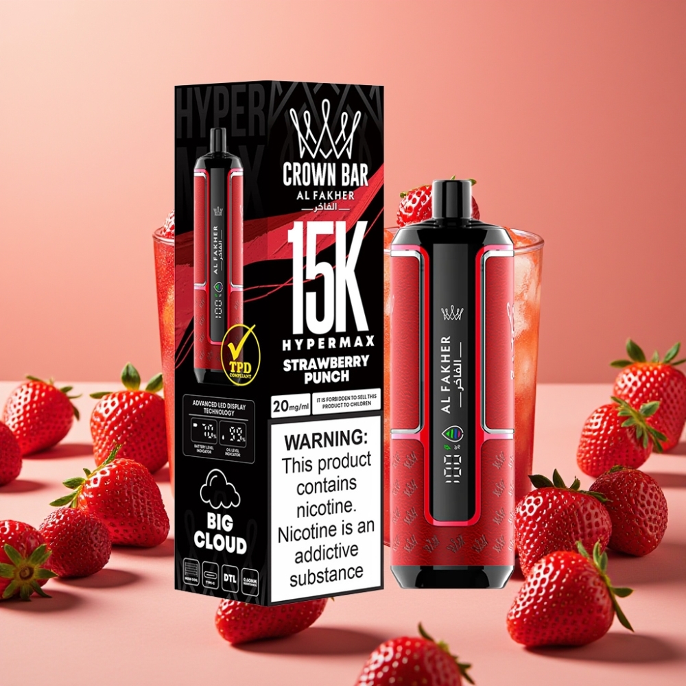 Al Fakher Crown Bar 15K Hypermax 22ml 600mAh Type-C Fraise Punch