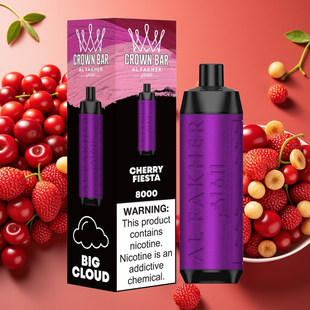 Al Fakher Crown Bar 8000 Crystal Disposable Vape Fiesta Cerise - 18ml - 5mg - 600mAh