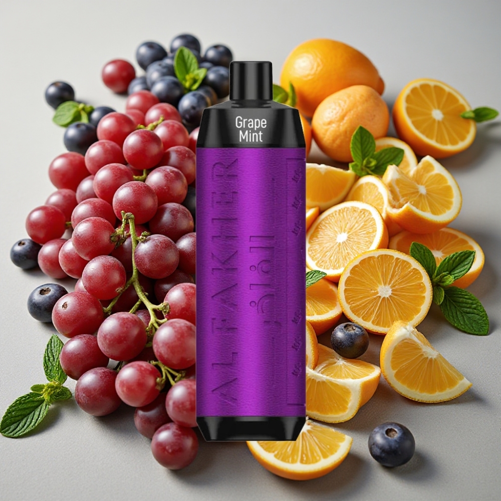 Al Fakher Crown Bar 8000 Crystal Disposable Vape Grappe Menthe, 600mAh, 18ml, 5mg