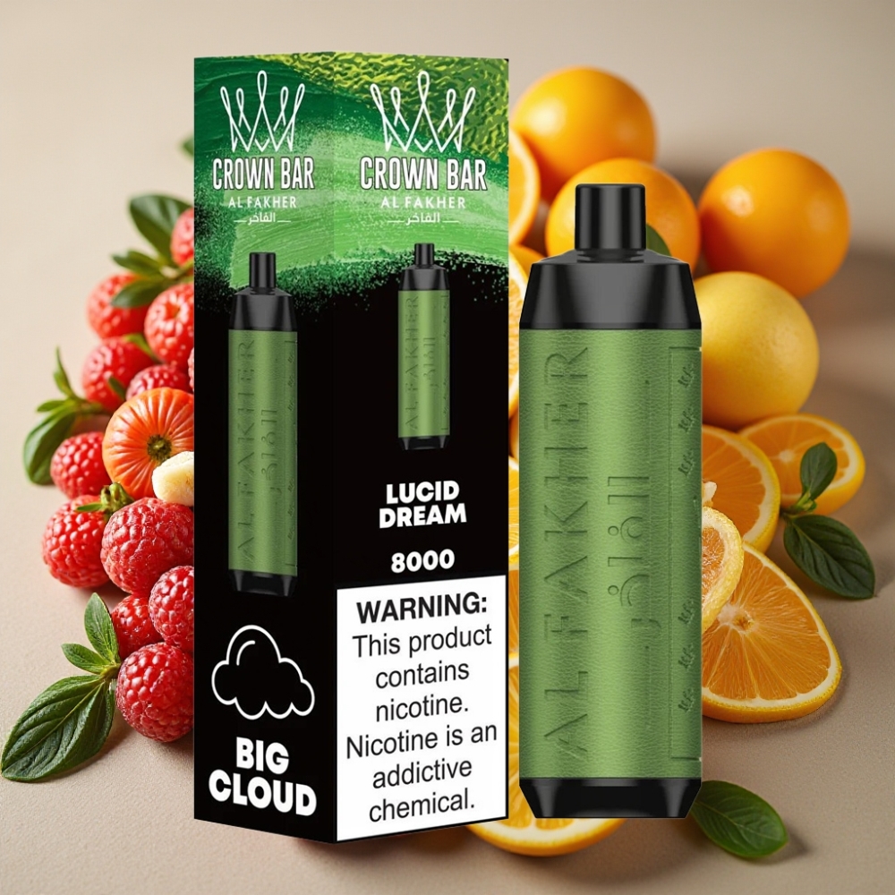 Al Fakher Crown Bar 8000 Crystal Disposable Vape Rêve Lucide – 18ml, 5mg, 600mAh
