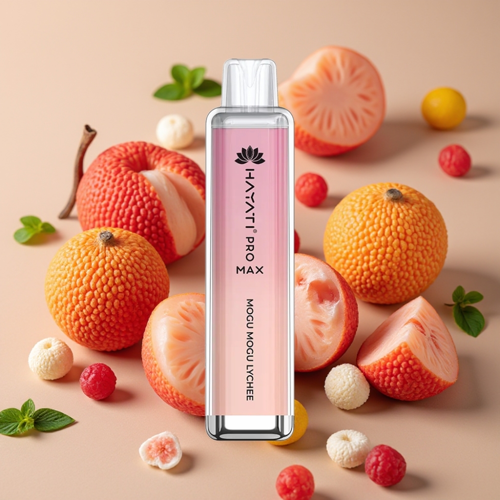 Hayati Pro Max 4000 Puffs 1400mAh Rechargeable 2% 5% Mogu Mogu Litchi