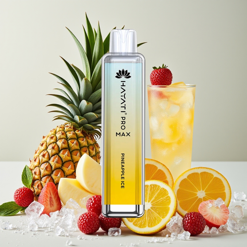 Hayati Pro Max 4000 Puffs Ananas Glacé Rechargeable 1400mAh Dual Coil