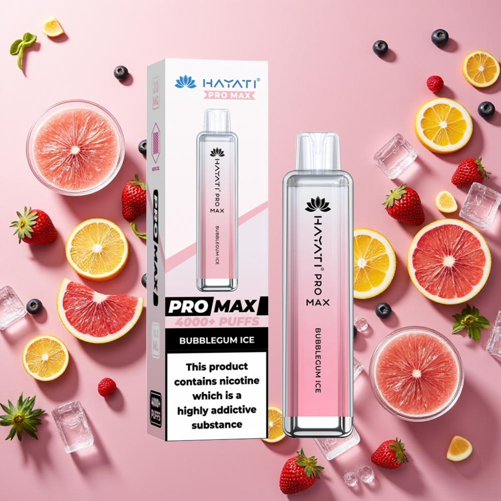 Hayati Pro Max 4000 Puffs Boule de Gomme Glacée - 2%/5%, 1400mAh, Rechargeable, TPD