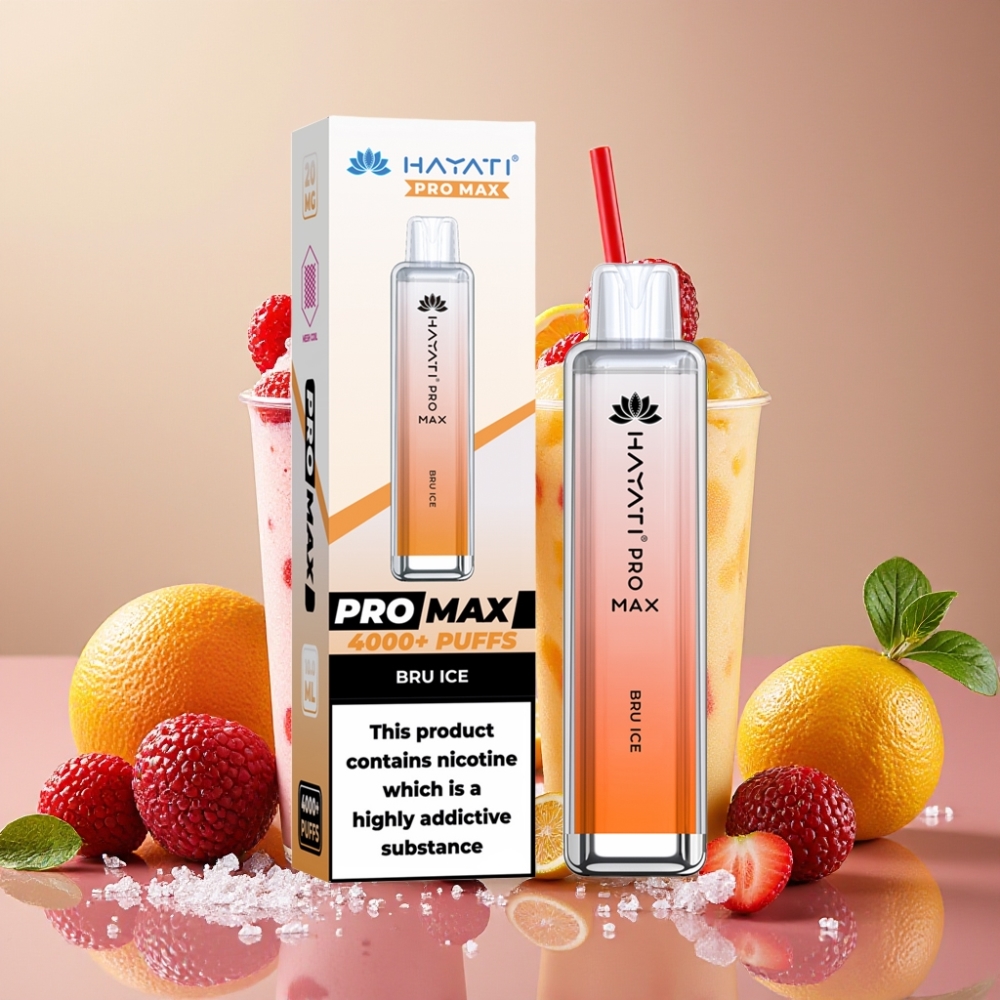 Hayati Pro Max 4000 Puffs Bru Glacé – 1400mAh, Rechargeable, 2%/5% Nicotine, TPD