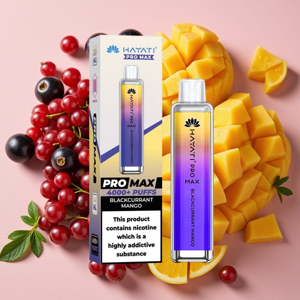 Hayati Pro Max 4000 Puffs Cassis Mangue - 1400mAh, Rechargeable, 2% & 5% Nicotine