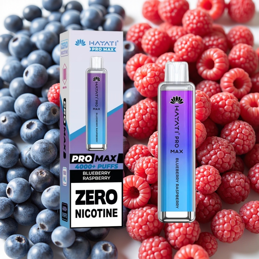 Hayati Pro Max 4000 Puffs Disposable Vape Myrtille Framboise 2% 5% 1400mAh LED