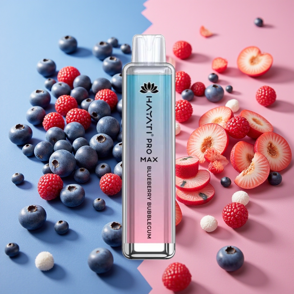 Hayati Pro Max 4000 Puffs Double Résistance 1.1 Ohm Rechargeable Bubblegum Myrtille