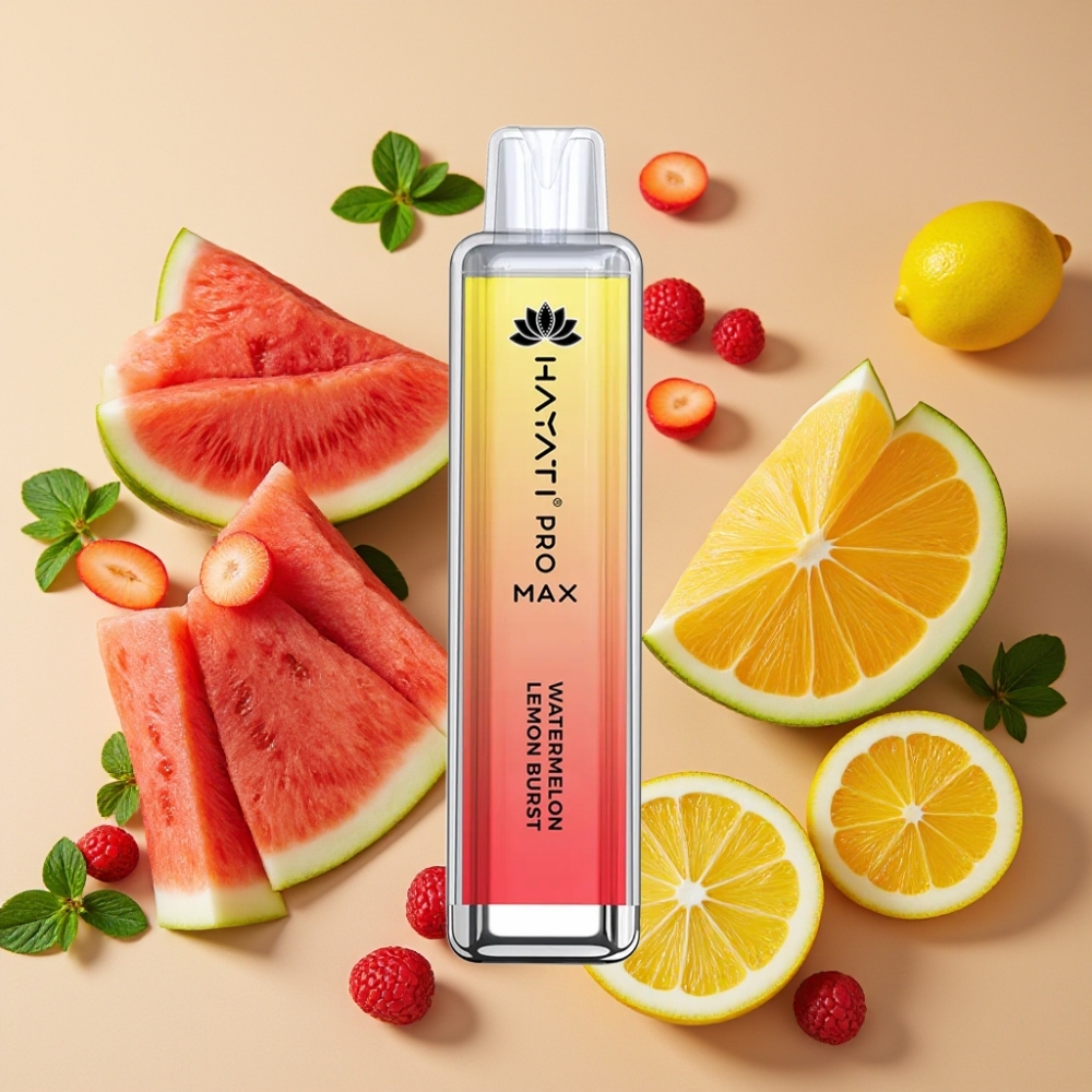 Hayati Pro Max 4000 Puffs E-Cigarette Jetable Rechargeable 1400mAh 2ml/10ml Citron Pastèque