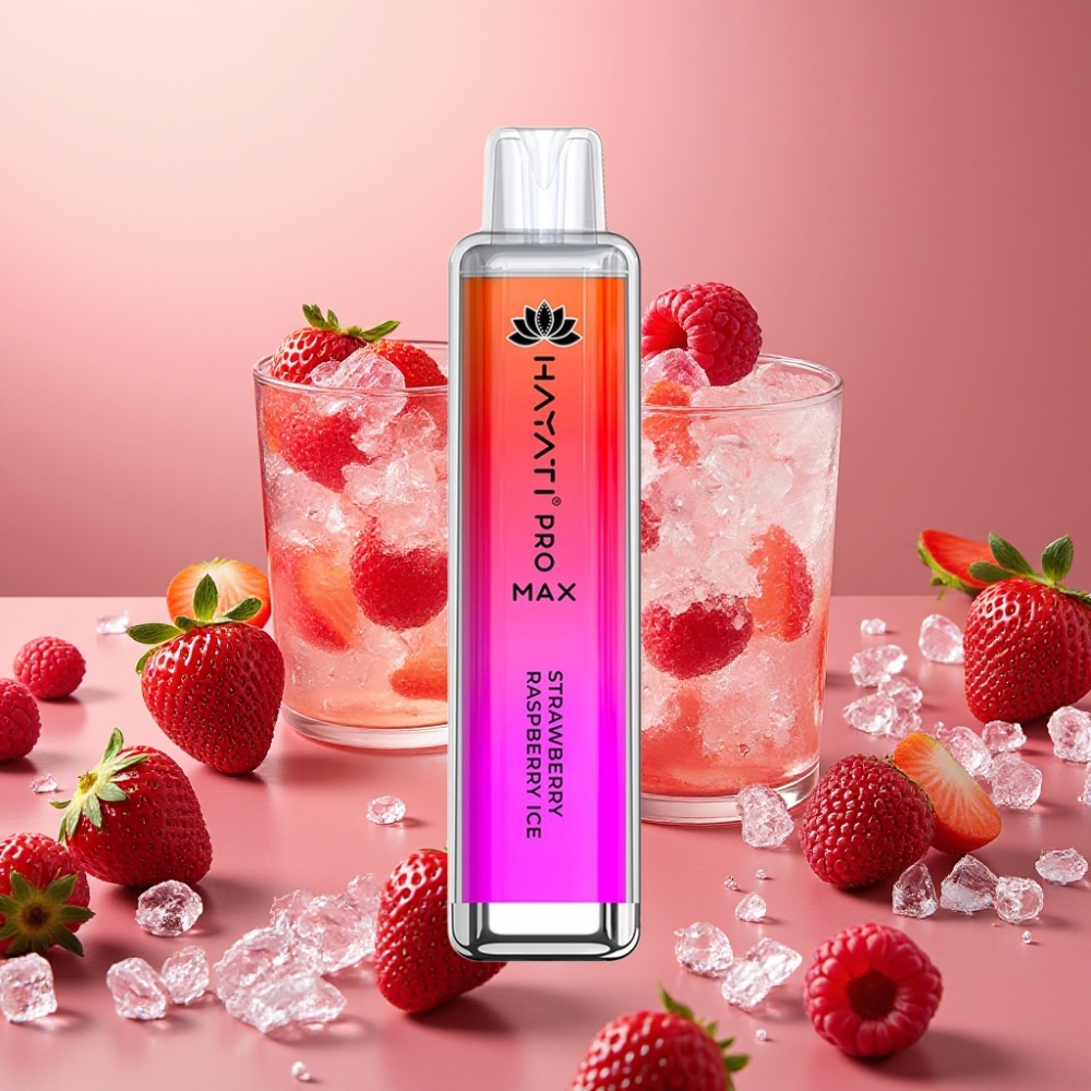 Hayati Pro Max 4000 Puffs Fraise Framboise Glacée 2%/5% 1400mAh Rechargeable