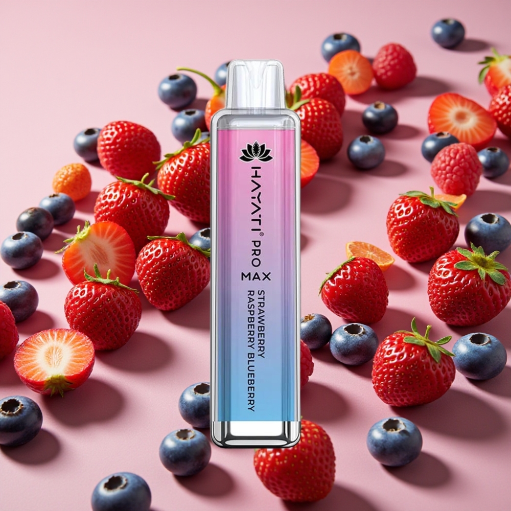 Hayati Pro Max 4000 Puffs Fraise Framboise Myrtille, 5% Nicotine, 1400mAh, Rechargeable