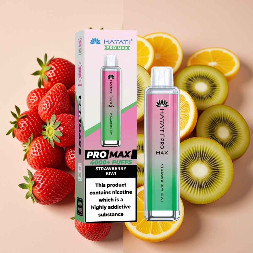 Hayati Pro Max 4000 Puffs Fraise Kiwi - 1400mAh, Rechargeable, TPD