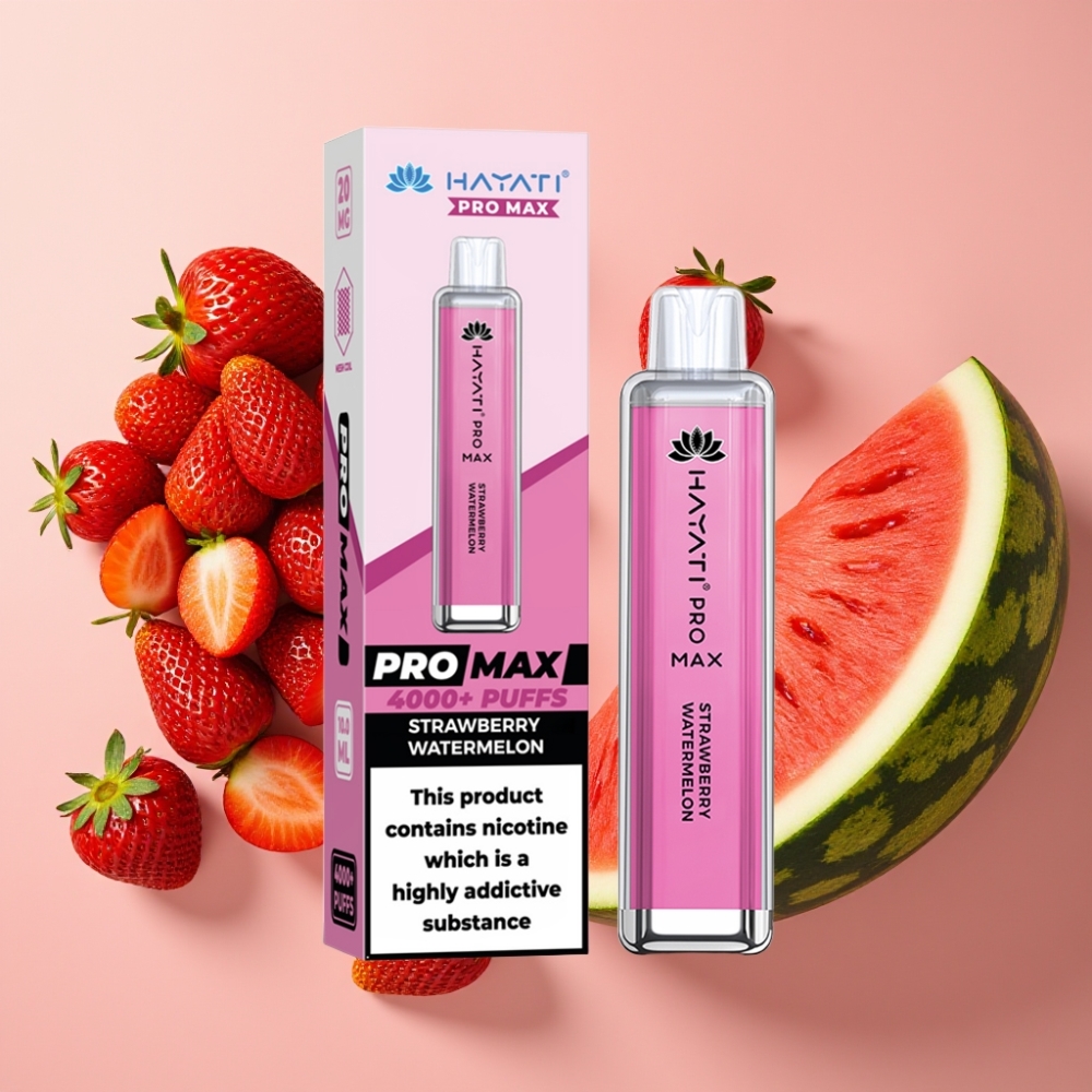 Hayati Pro Max 4000 Puffs Fraise Pastèque, 2ml/10ml, 1400mAh, Rechargeable