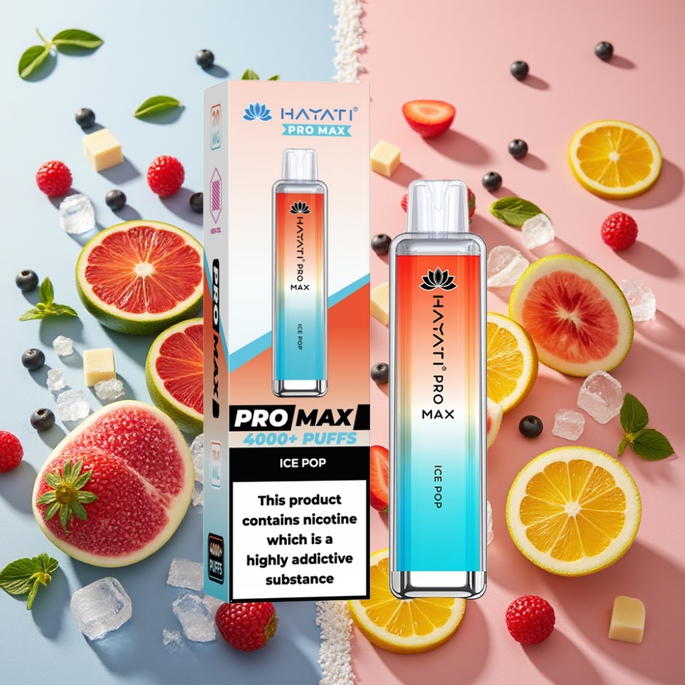 Hayati Pro Max 4000 Puffs Glace Pop Rechargeable 1400mAh 2ml/10ml TPD
