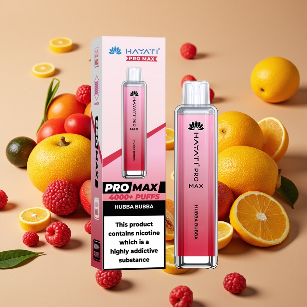 Hayati Pro Max 4000 Puffs Hubba Bubba - 2%/5% Nicotine, 1400mAh, Rechargeable