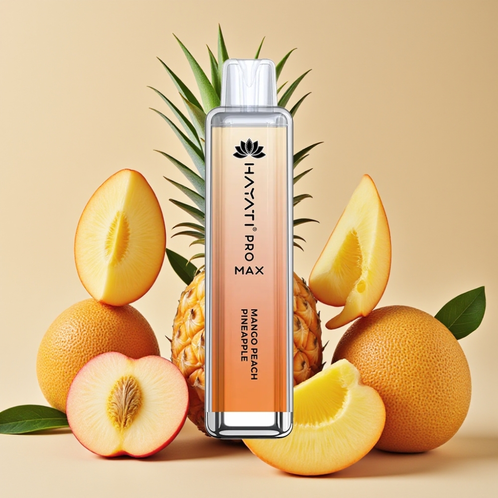 Hayati Pro Max 4000 Puffs Mangue Pêche Ananas, 2%/5% Nicotine, 1400mAh