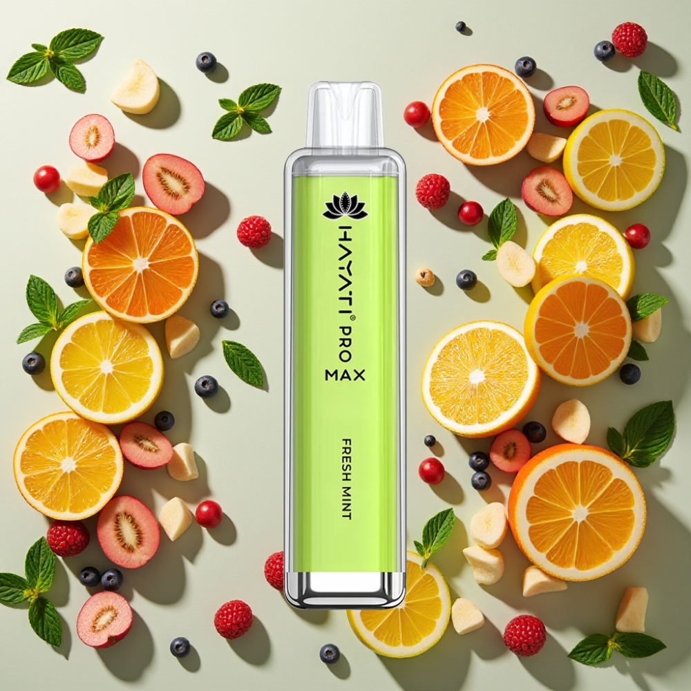 Hayati Pro Max 4000 Puffs Menthe Fraîche - 2/5% Nicotine, 1400mAh, Rechargeable