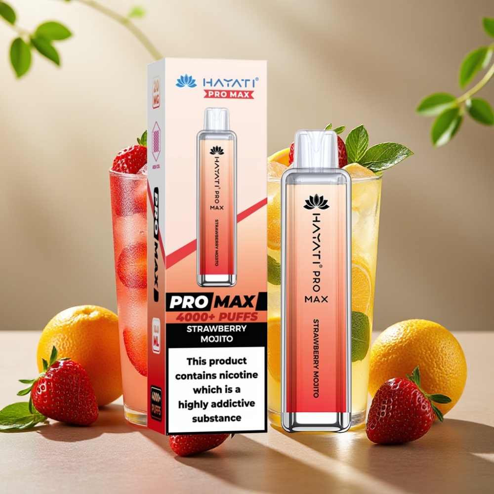 Hayati Pro Max 4000 Puffs Mojito à la Fraise 2ml 1400mAh Rechargeable