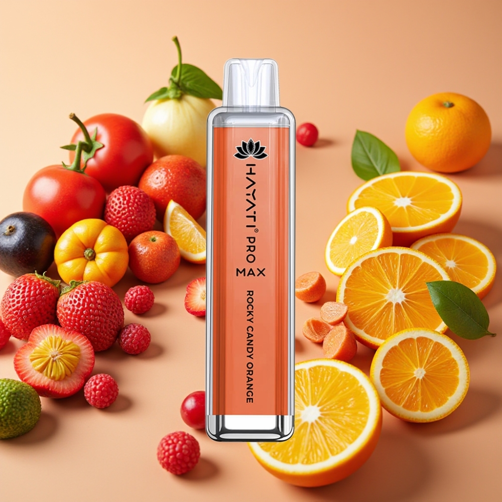 Hayati Pro Max 4000 Puffs Orange Bonbon Rocheux 2ml 5% Rechargeable
