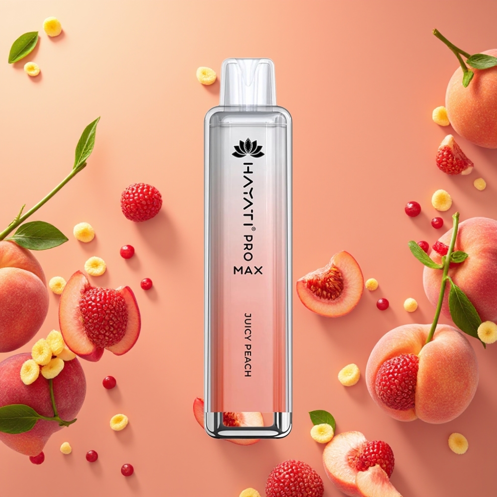 Hayati Pro Max 4000 Puffs Pêche Juteuse 2%/5% 1400mAh Rechargeable