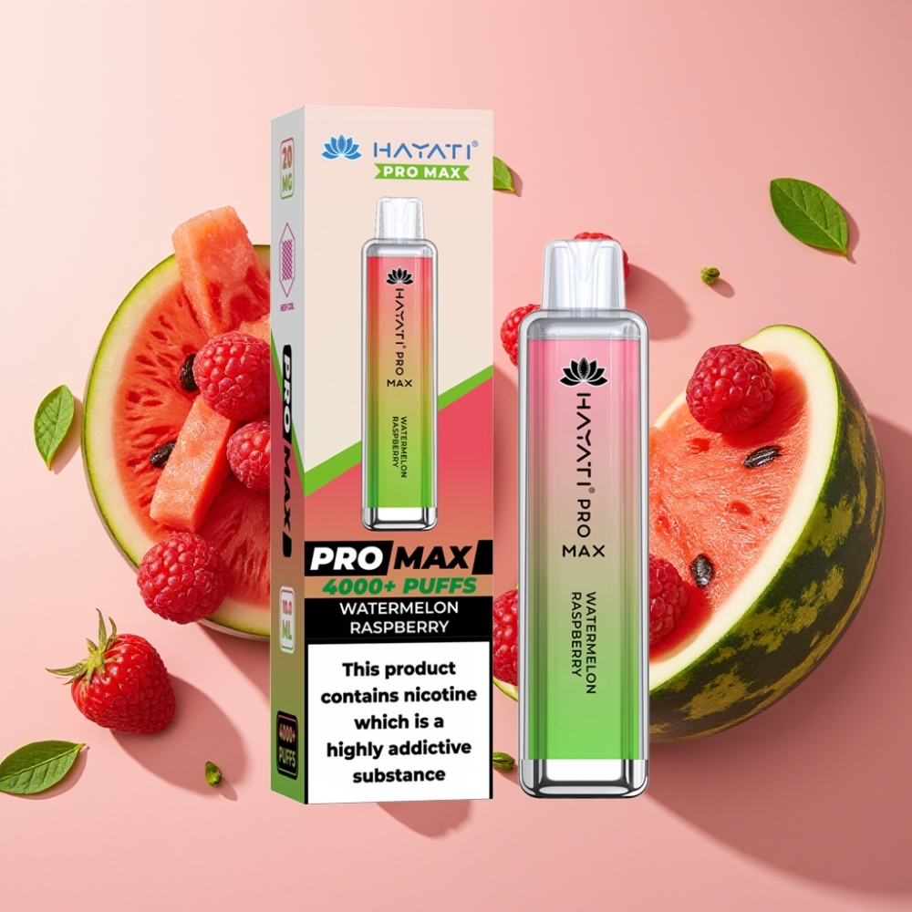 Hayati Pro Max 4000 Puffs Pastèque Framboise 5% 1400mAh Rechargeable