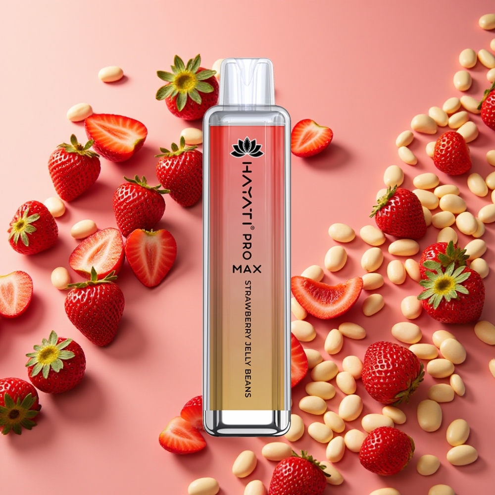 Hayati Pro Max 4000 Puffs Rechargeable 1400mAh 2% 5% Nicotine Fraise Jelly Beans