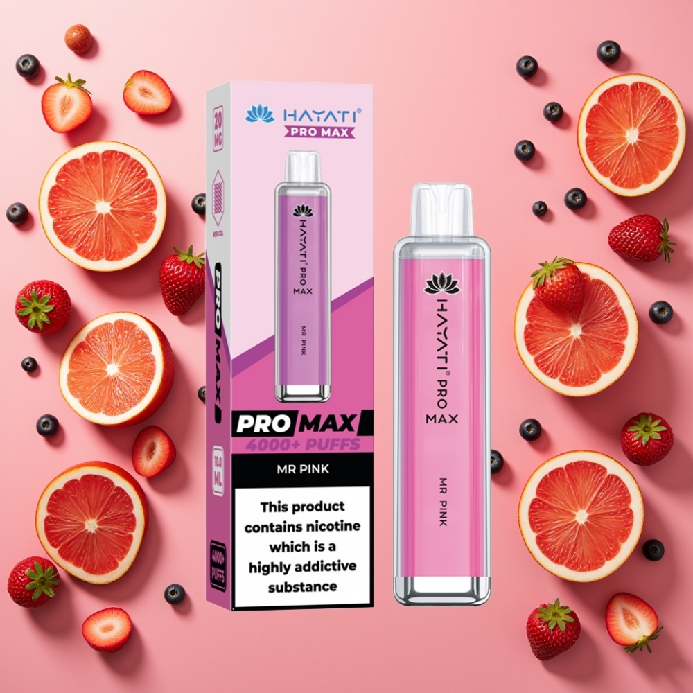 Hayati Pro Max 4000 Puffs Rechargeable 1400mAh 2%/5% Nicotine Mr Rose
