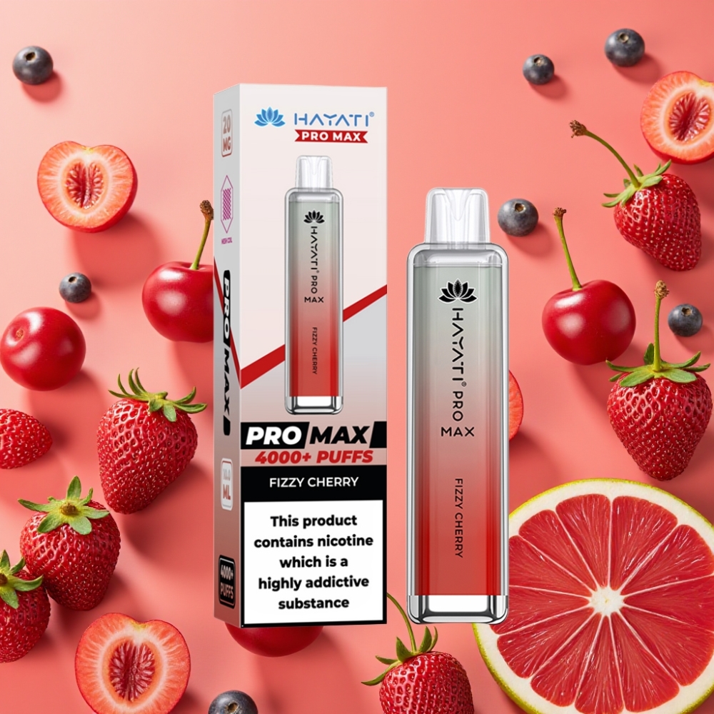 Hayati Pro Max 4000 Puffs Rechargeable 2%-5% Nicotine Fizzy Cherry