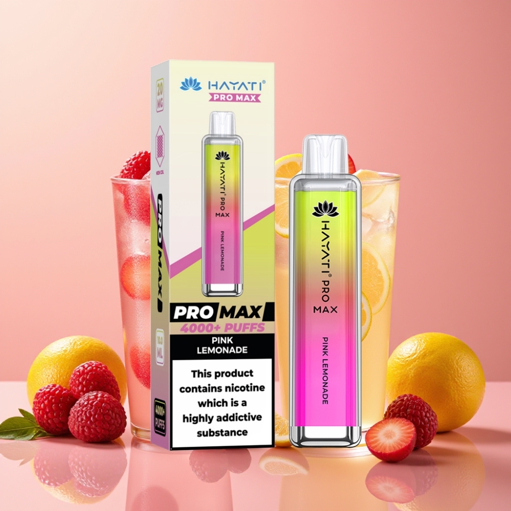 Hayati Pro Max 4000 Puffs Rechargeable 2ml/10ml TPD 5% Citronade Rose