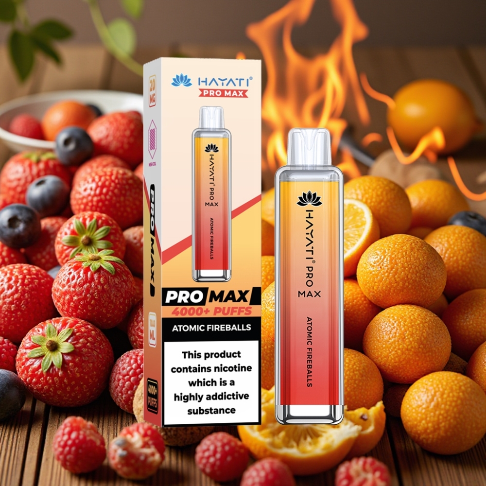Hayati Pro Max 4000 Puffs Rechargeable 2ml/10ml TPD 5% Nicotine Bonbons Atomiques