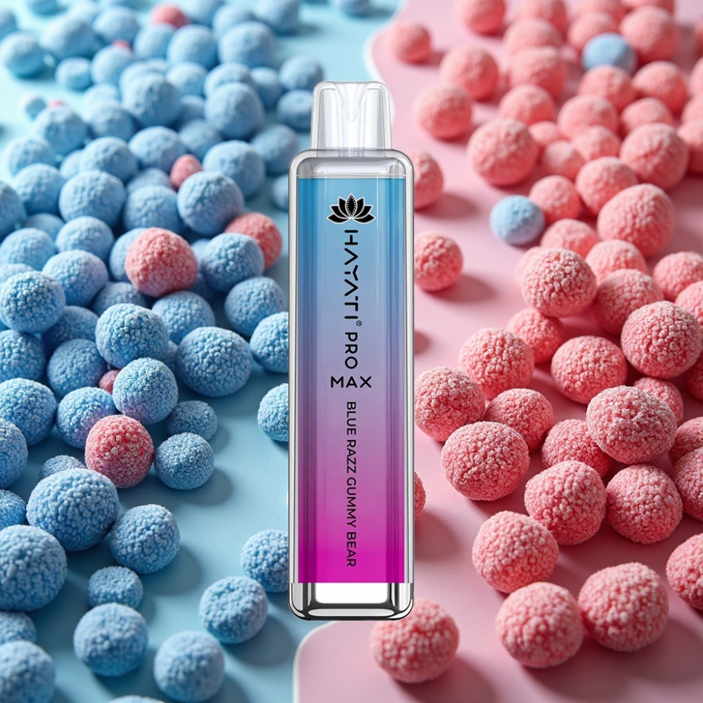 Hayati Pro Max 4000 Puffs Rechargeable 5% Nicotine Bleu Razz Gummy Bear