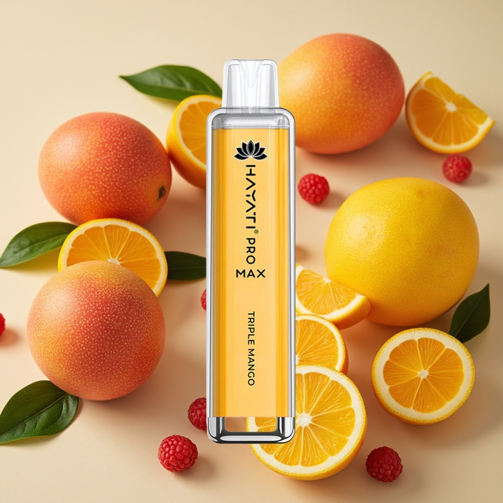 Hayati Pro Max 4000 Puffs Triple Mangue, 5% Nicotine, 1400mAh, Rechargeable