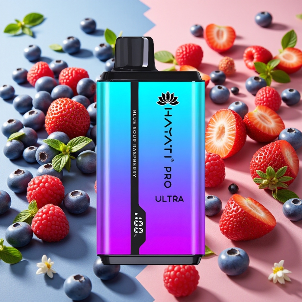 Hayati Pro Ultra 15000 Puffs 850mAh 2×12ml 2% Myrtille Fraise Menthol Framboise Menthe
