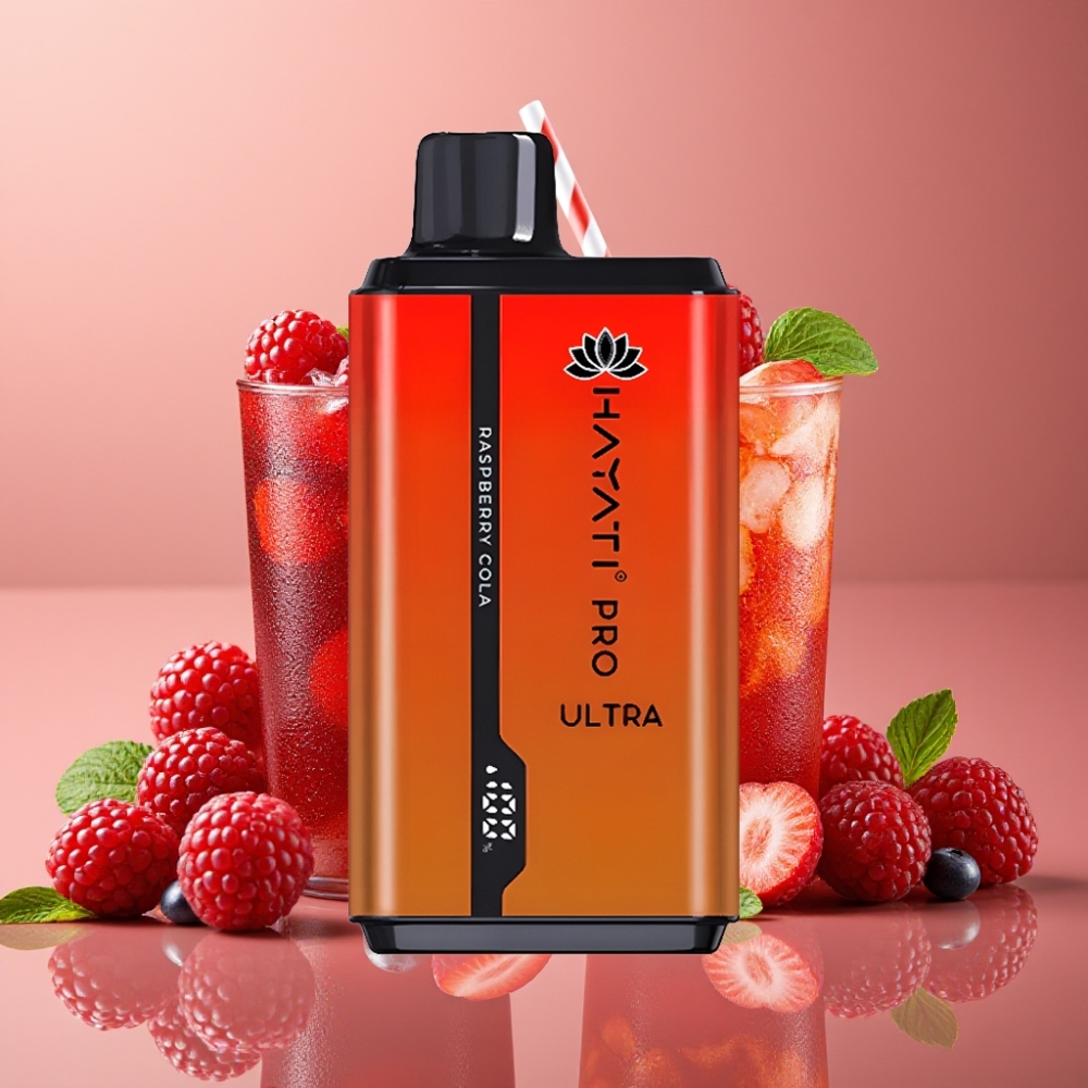 Hayati Pro Ultra 15000 Puffs Framboise Cola 2×12ml 2% 850mAh
