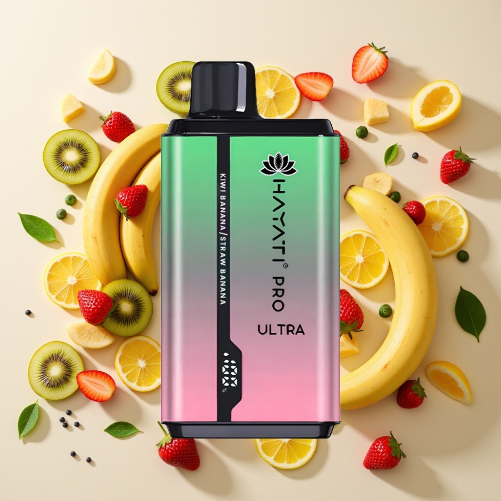 Hayati Pro Ultra 15000 Puffs Kiwi Banane Fraise Banane 2×12ml 2% 49 saveurs