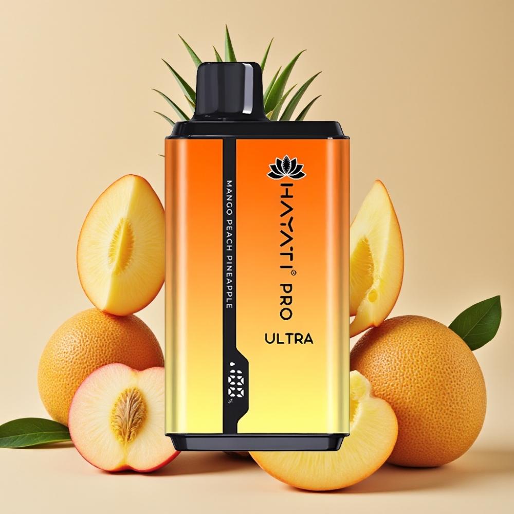 Hayati Pro Ultra 15000 Puffs Mangue Pêche Ananas - 2×12ml 2% 850mAh