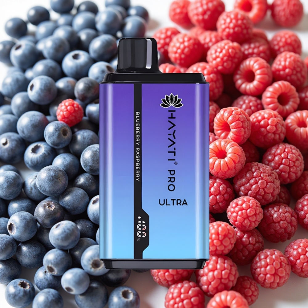 Hayati Pro Ultra 15000 Puffs Myrtille Framboise 2×12ml 2% 49 saveurs