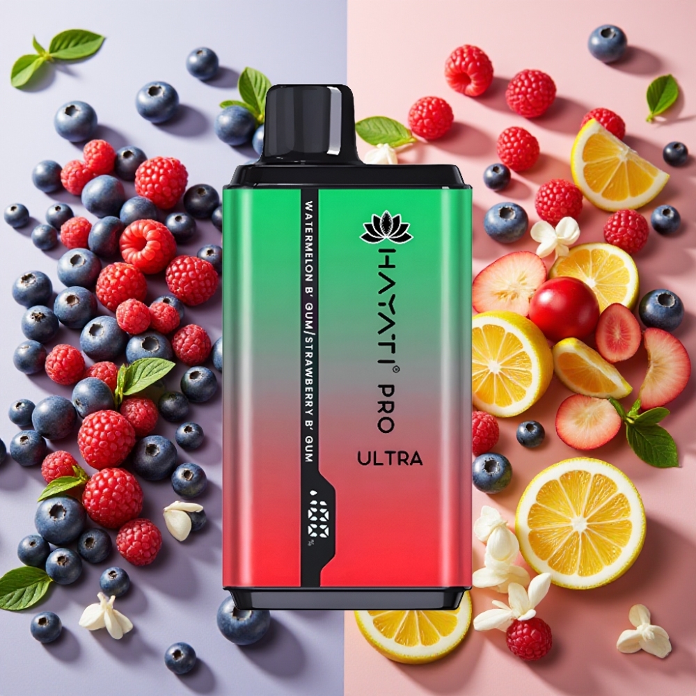 Hayati Pro Ultra 15000 Puffs Myrtille Framboise Cerise Citron & Myrtille 2×12ml 2%