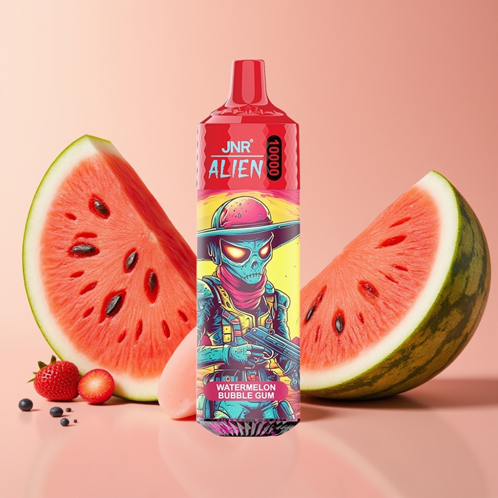 JNR Alien 10000 Puffs 850mAh 20ml Type-C Bubble Gum Pastèque RGB