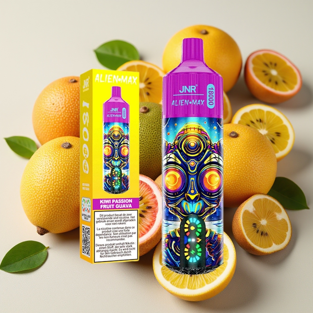 JNR Alien Max 18000 Puffs Kiwi Fruit de la Passion Goyave - 20 saveurs, 28ml, 850mAh