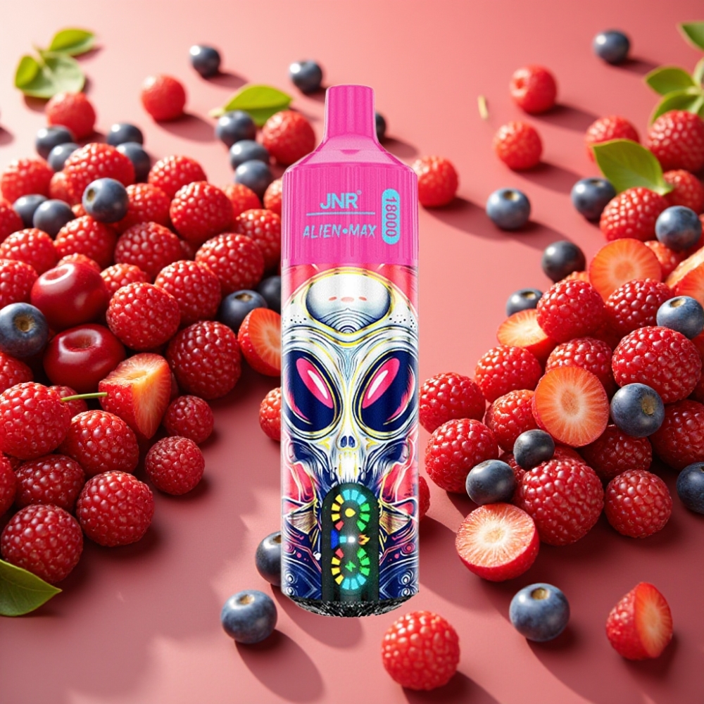 JNR Alien Max 18000 Puffs Écran LED Smart Dual Mesh 28ml Cerise Baies
