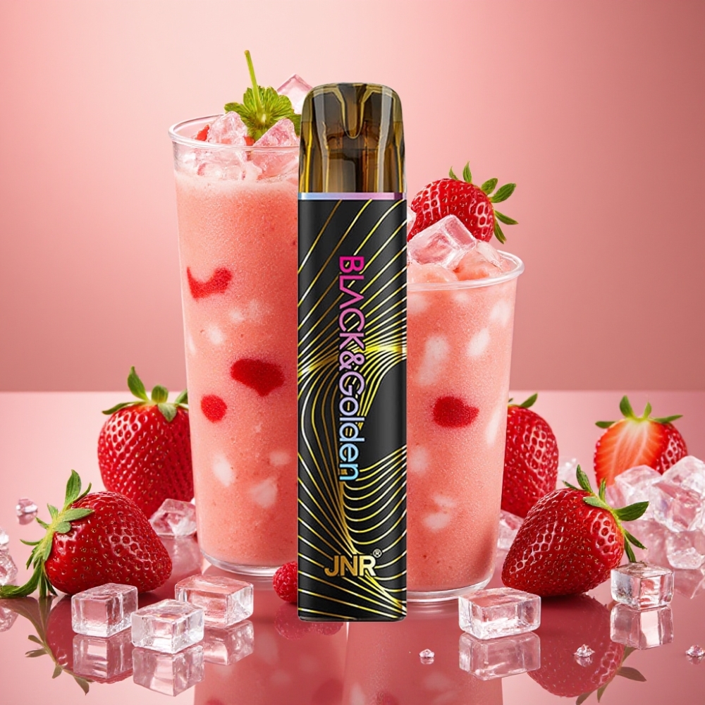 JNR Black&Golden 800 Puffs Glace à la Fraise 550mAh 2ml TPD
