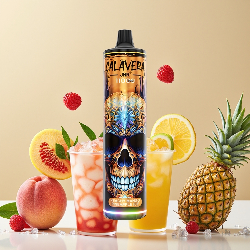 JNR Calavera 11000 Puffs Type-C 850mAh 21ml 1.0ohm Pêche Mangue Ananas Glacé