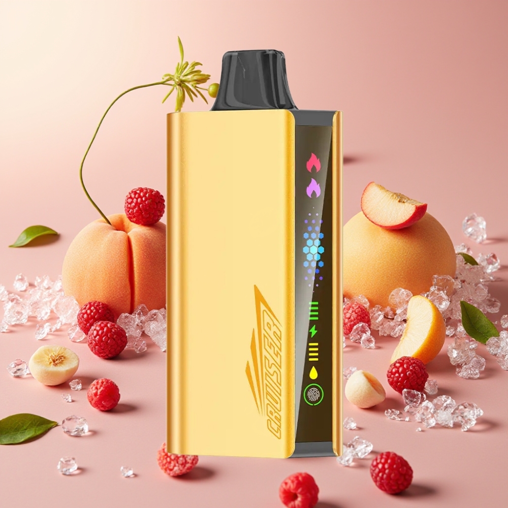 JNR Cruiser 12000 Puffs Sans Recharge Pêche Glacée - 25ml, 1.2ohm, 3500mAh