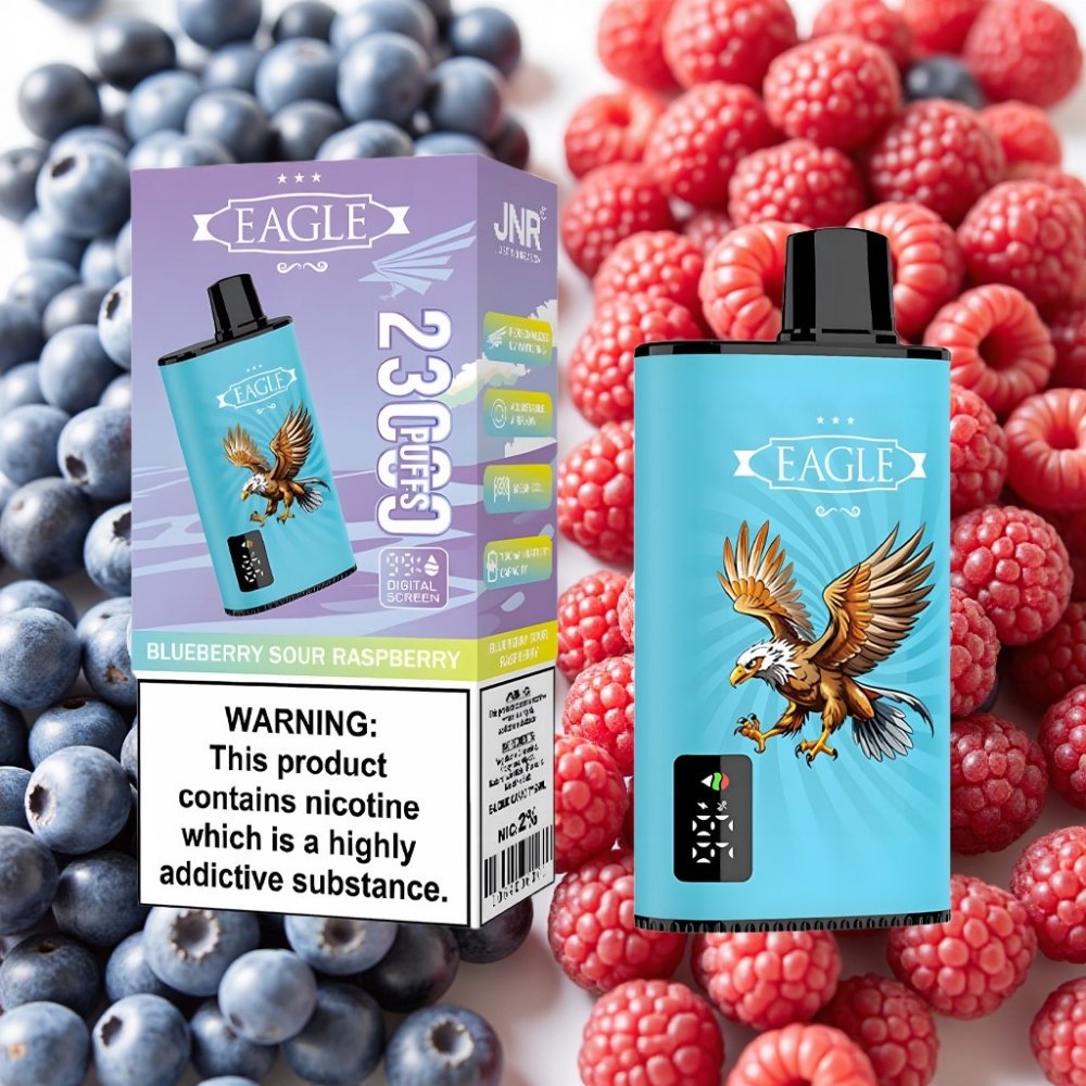 JNR EAGLE Smart 23000 Puffs Bluet Sour Framboise Ecran Digital 1.0ohm 750mAh Type-C