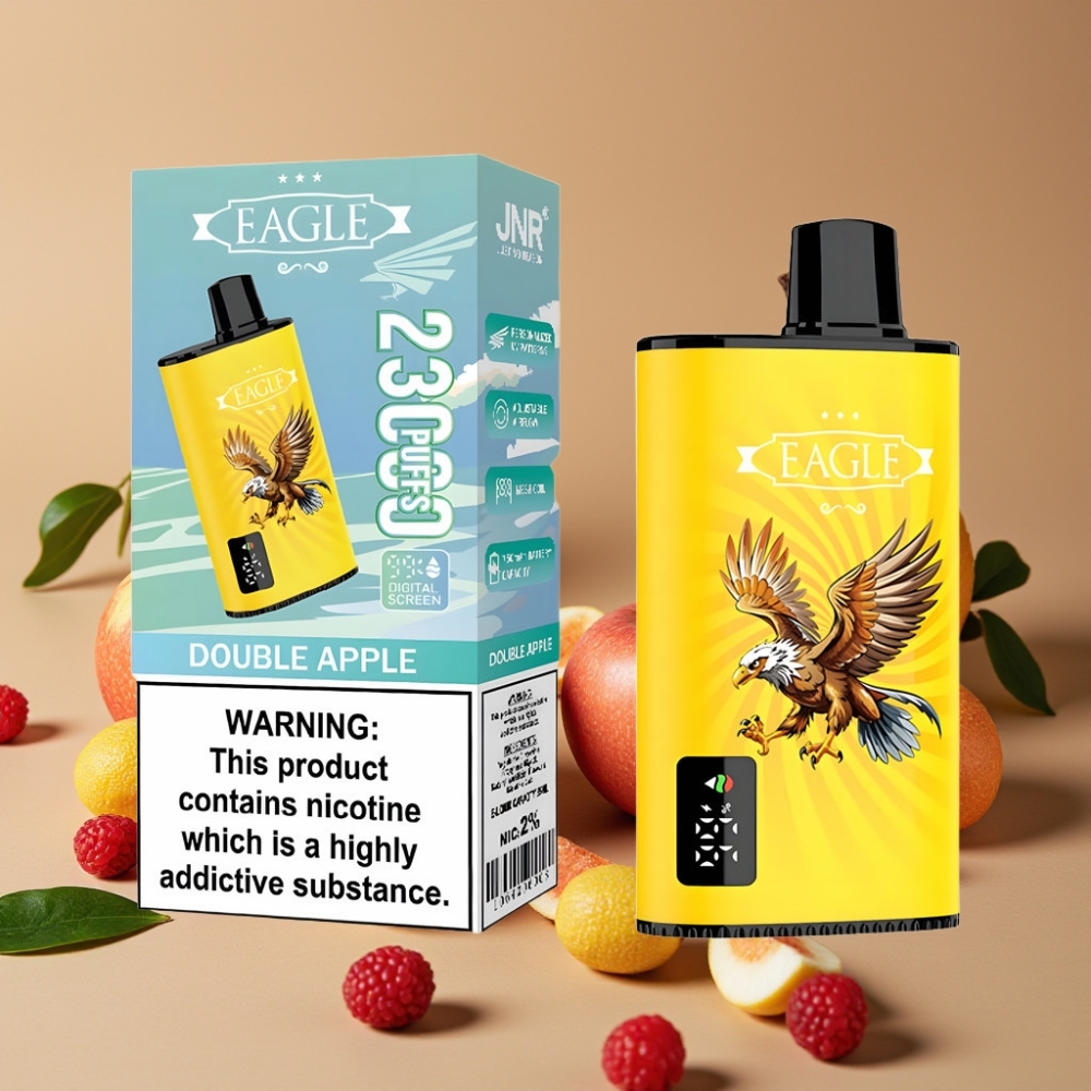 JNR EAGLE Smart 23000 Puffs Double Pomme - Écran Digital, Airflow Réglable, 25ml