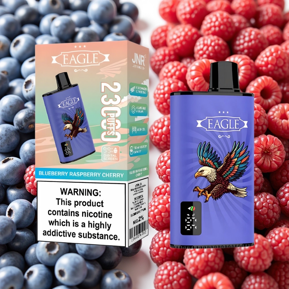 JNR EAGLE Smart 23000 Puffs Ecigarette Jetable Myrtille Framboise Cerise - 25ml 2% 750mAh
